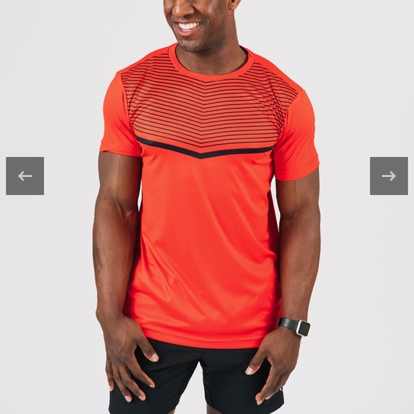 XL Men's Red and Navy Stripe Clubhouse T RC - Picture 2 of 3